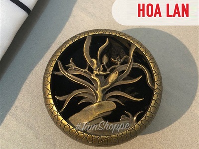 Lò đốt trầm hương bát tròn nắp họa tiết 3D hợp kim LXTH-DOT-01